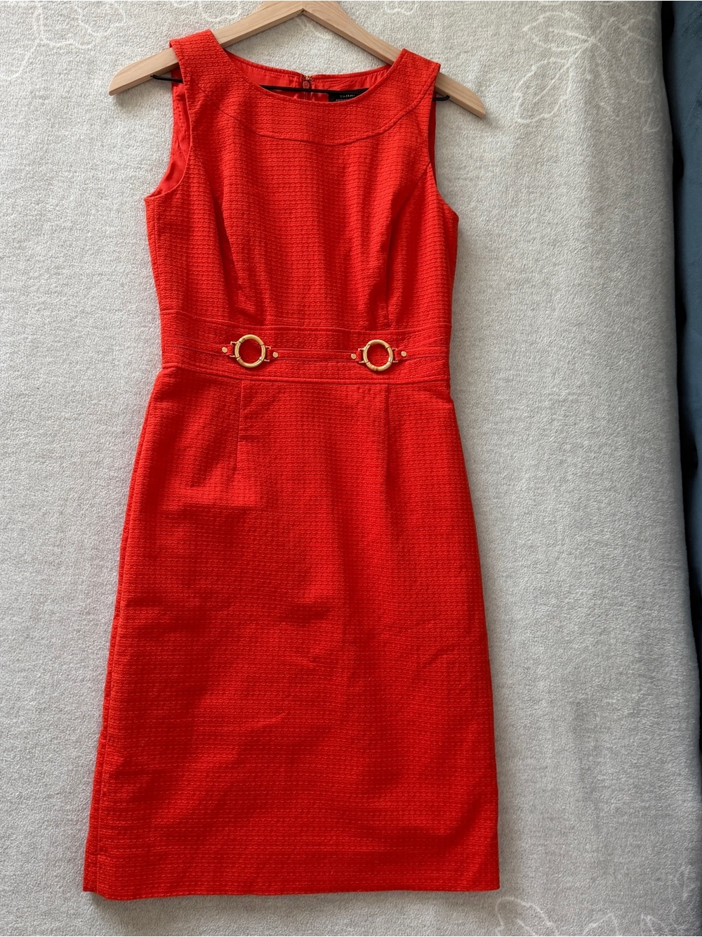 Tahari ASL Burnt Amber-Orange Sleeveless Sheath Dress- Sz 2